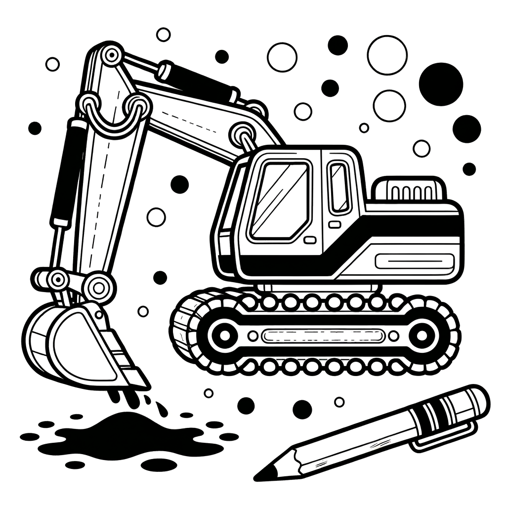 Ausmalbild Bagger PDF zum Ausdrucken