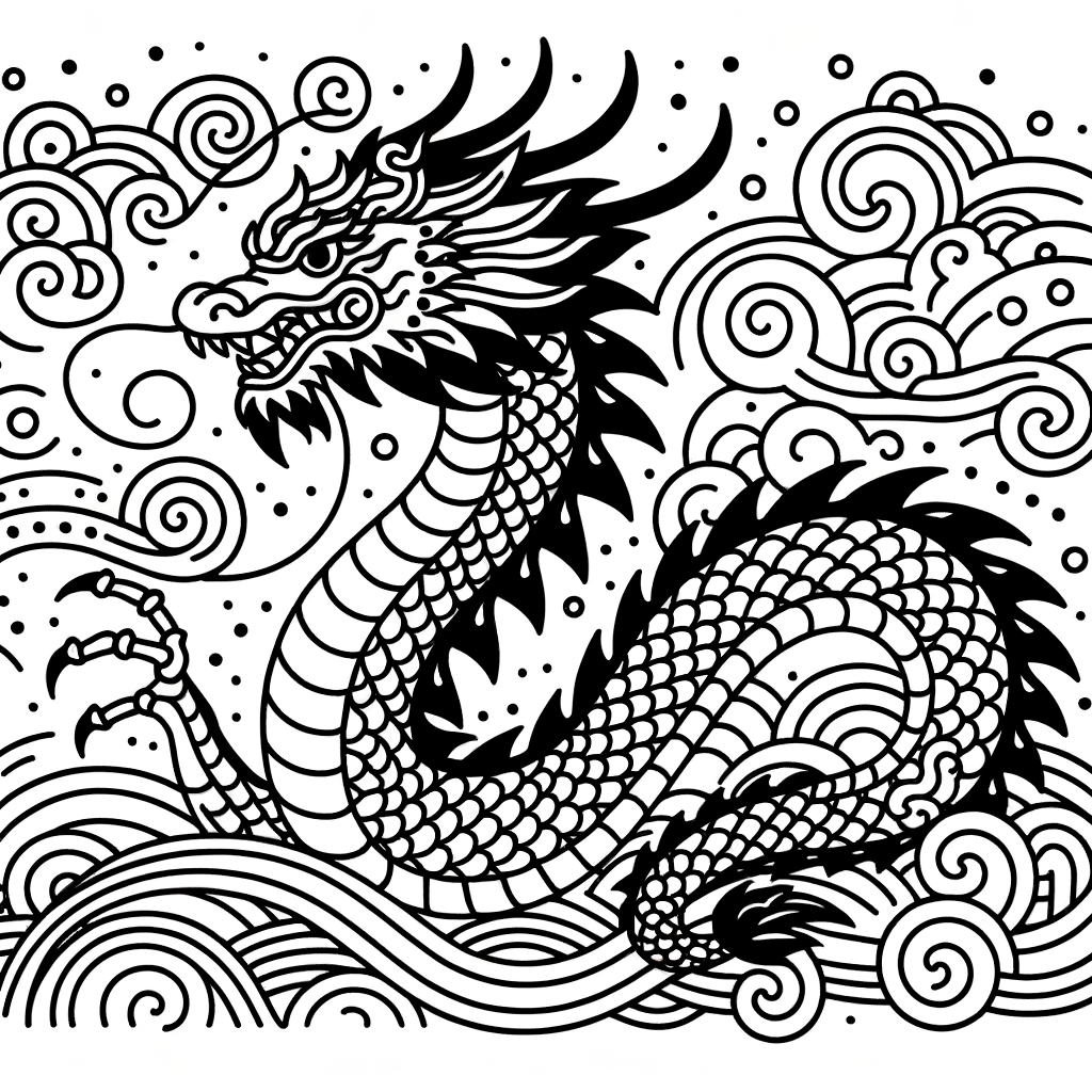 Ausmalbild Drache PDF zum Ausdrucken