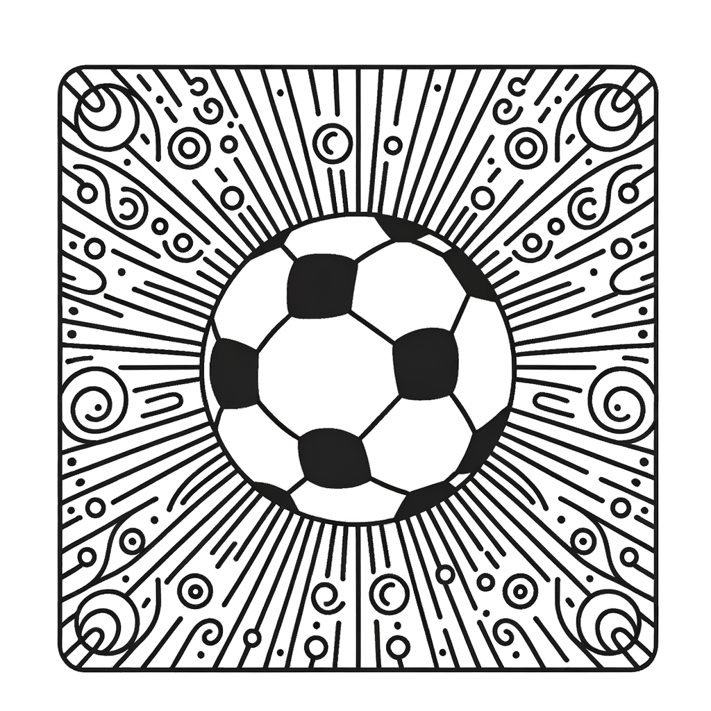 Ausmalbild Fussball PDF zum Ausdrucken