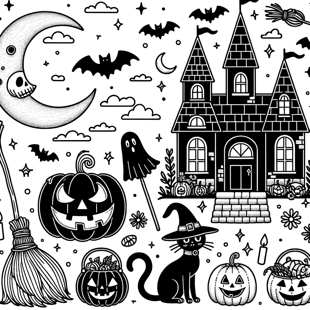 Ausmalbild Halloween PDF zum Ausdrucken