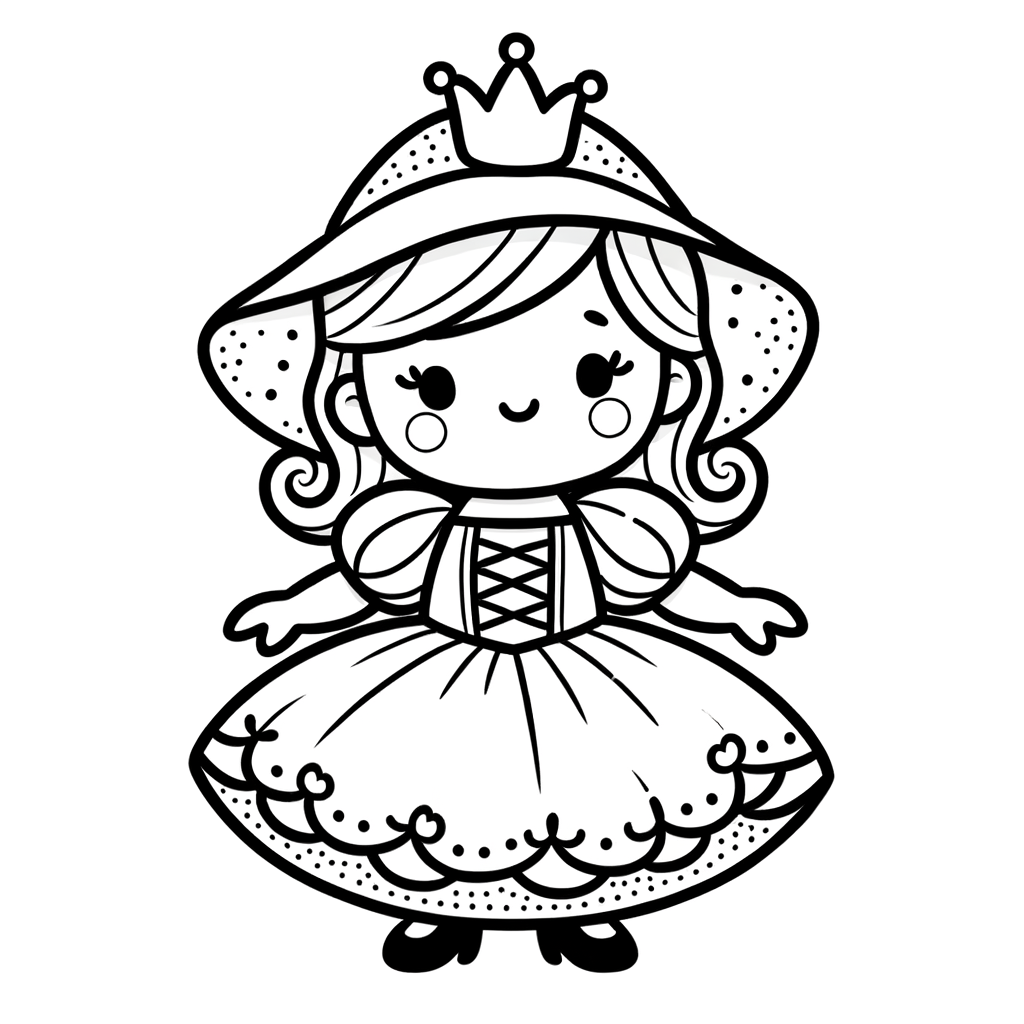 Ausmalbild Märchenfigur PDF zum Ausdrucken