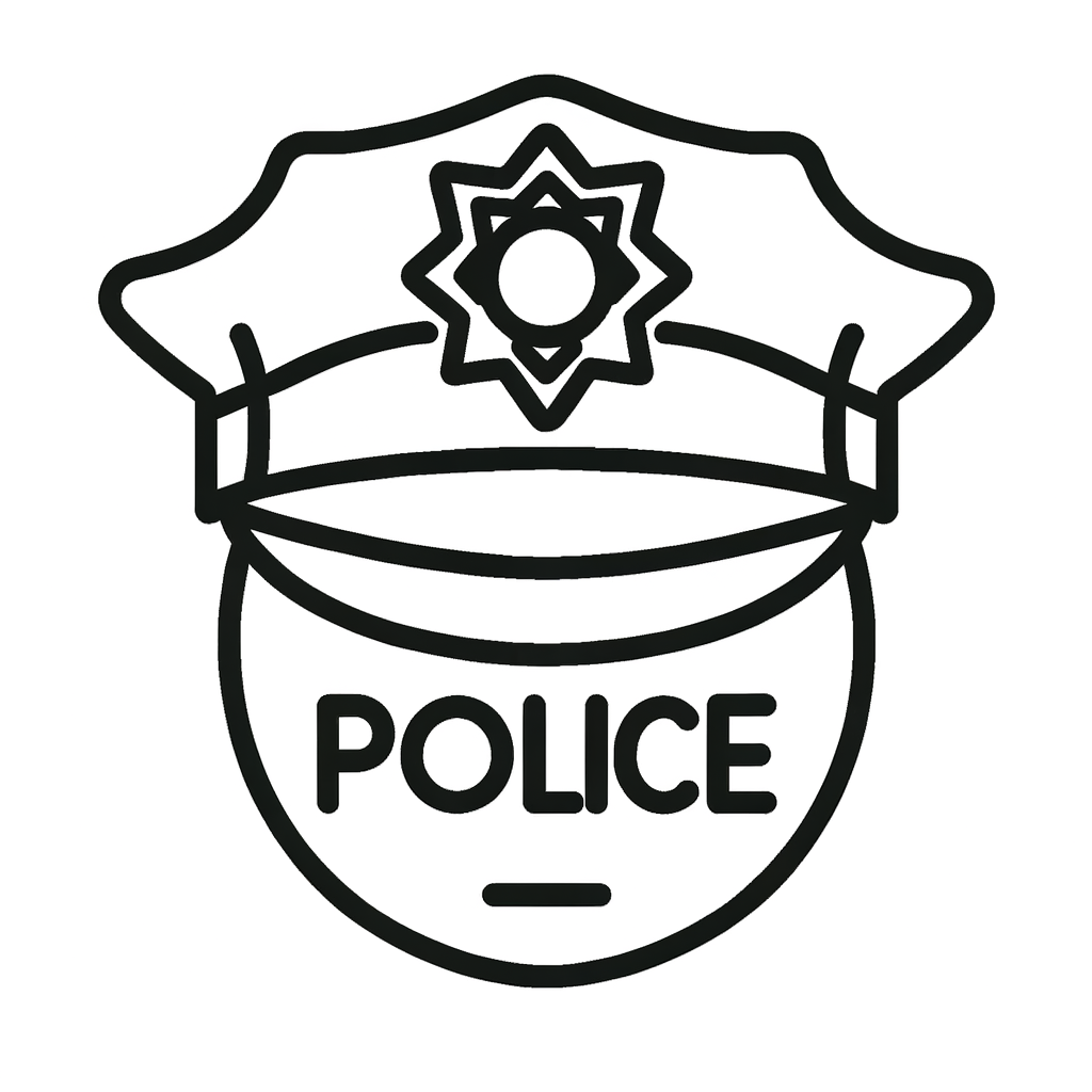 Ausmalbild Polizei PDF zum Ausdrucken