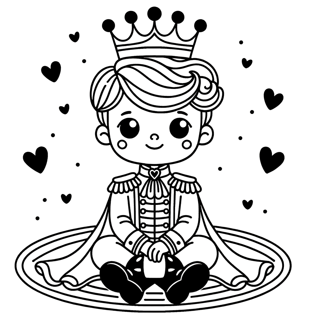 Ausmalbild Prinz PDF zum Ausdrucken