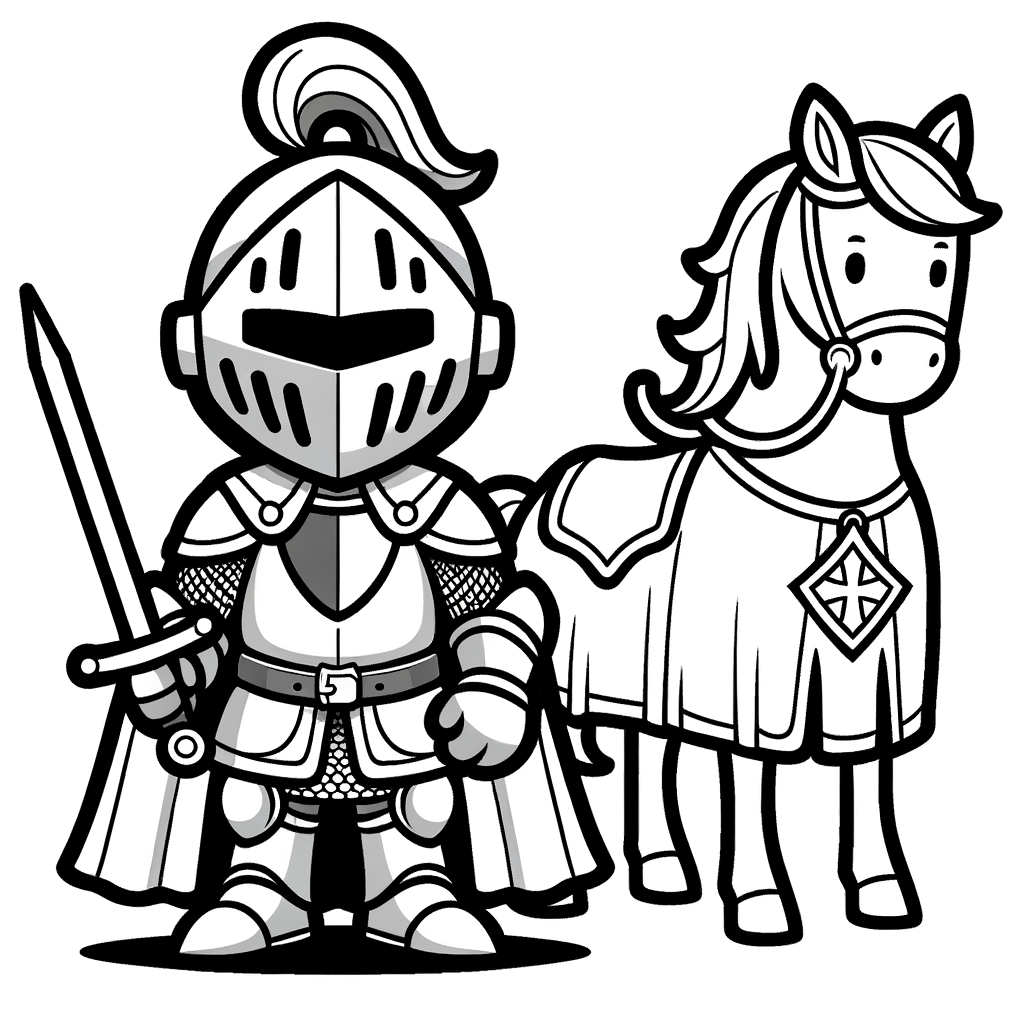 Ausmalbild Ritter PDF zum Ausdrucken