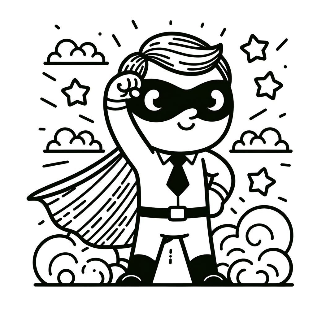 Ausmalbild Superheld PDF zum Ausdrucken