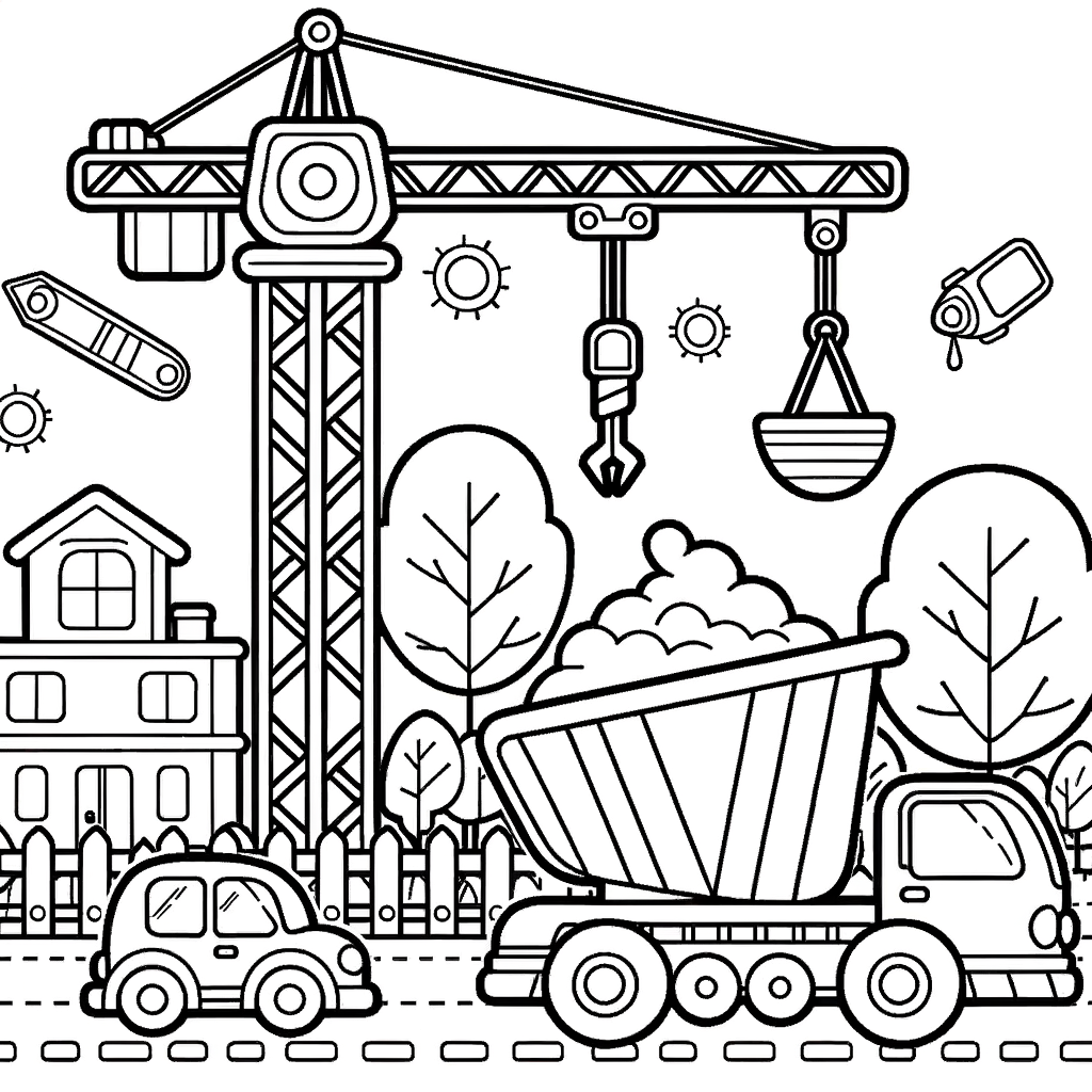 Baustelle Malbild kostenlos PDF