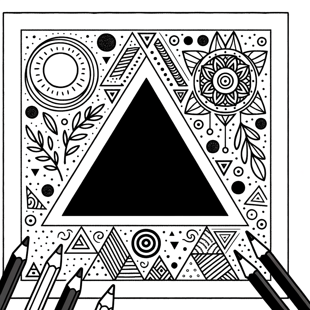 Dreieck Ausmalbild PDF zum Drucken
