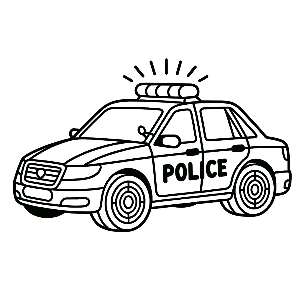 Druckvorlage Polizeiauto als PDF
