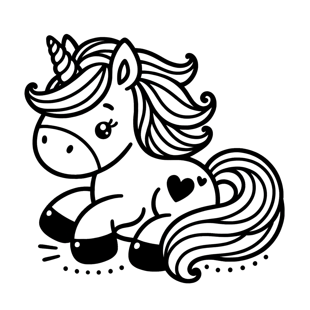 Einhorn Ausmalbild PDF zum Drucken