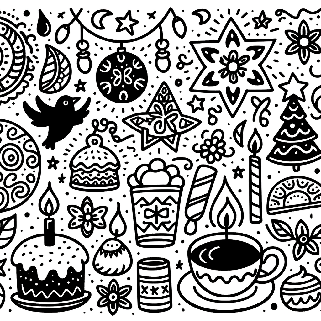 Feste Ausmalbild zum PDF Download