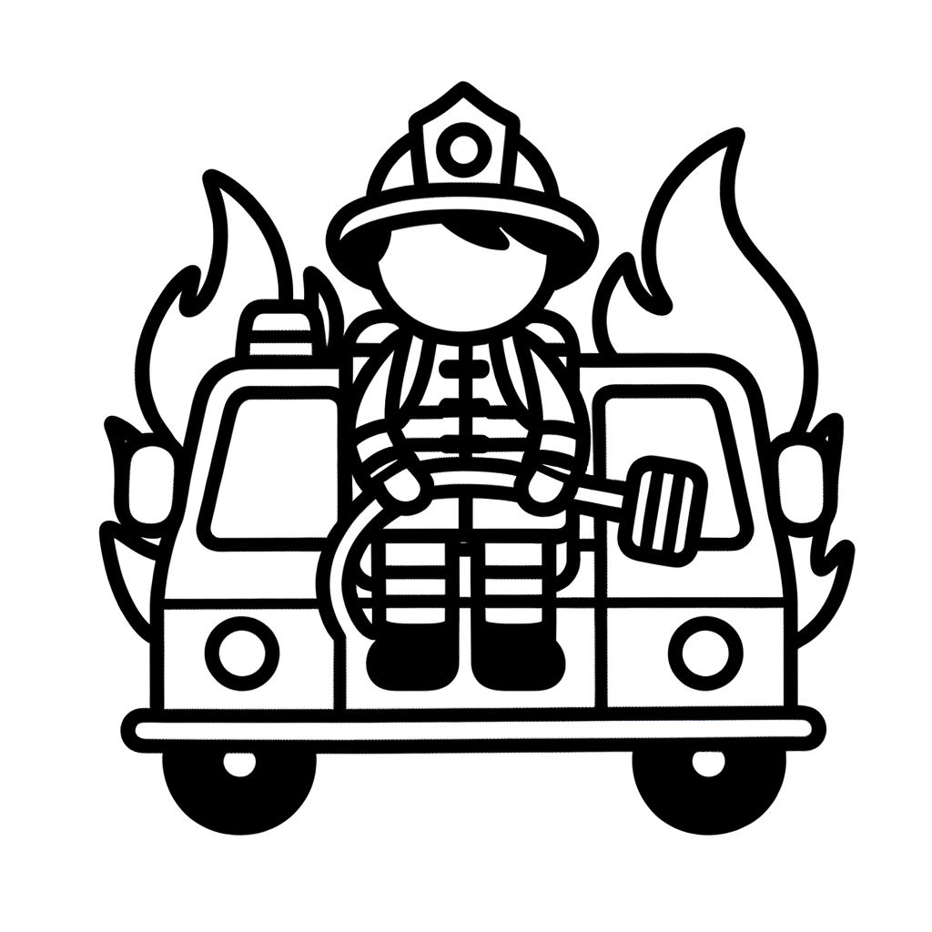 Feuerwehr Ausmalbild zum Download
