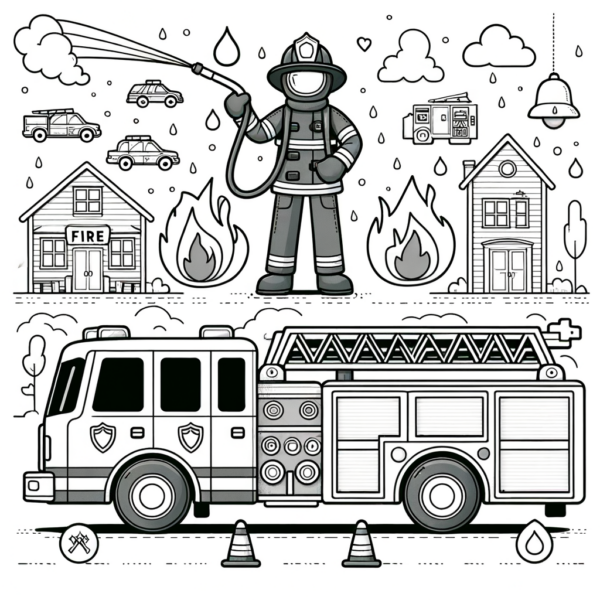  Feuerwehr Ausmalbilder PDF downloaden - Meine-Malvorlage.de Bildidee 