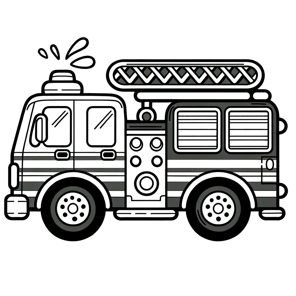 Feuerwehrwagen Malvorlage zum Ausdrucken