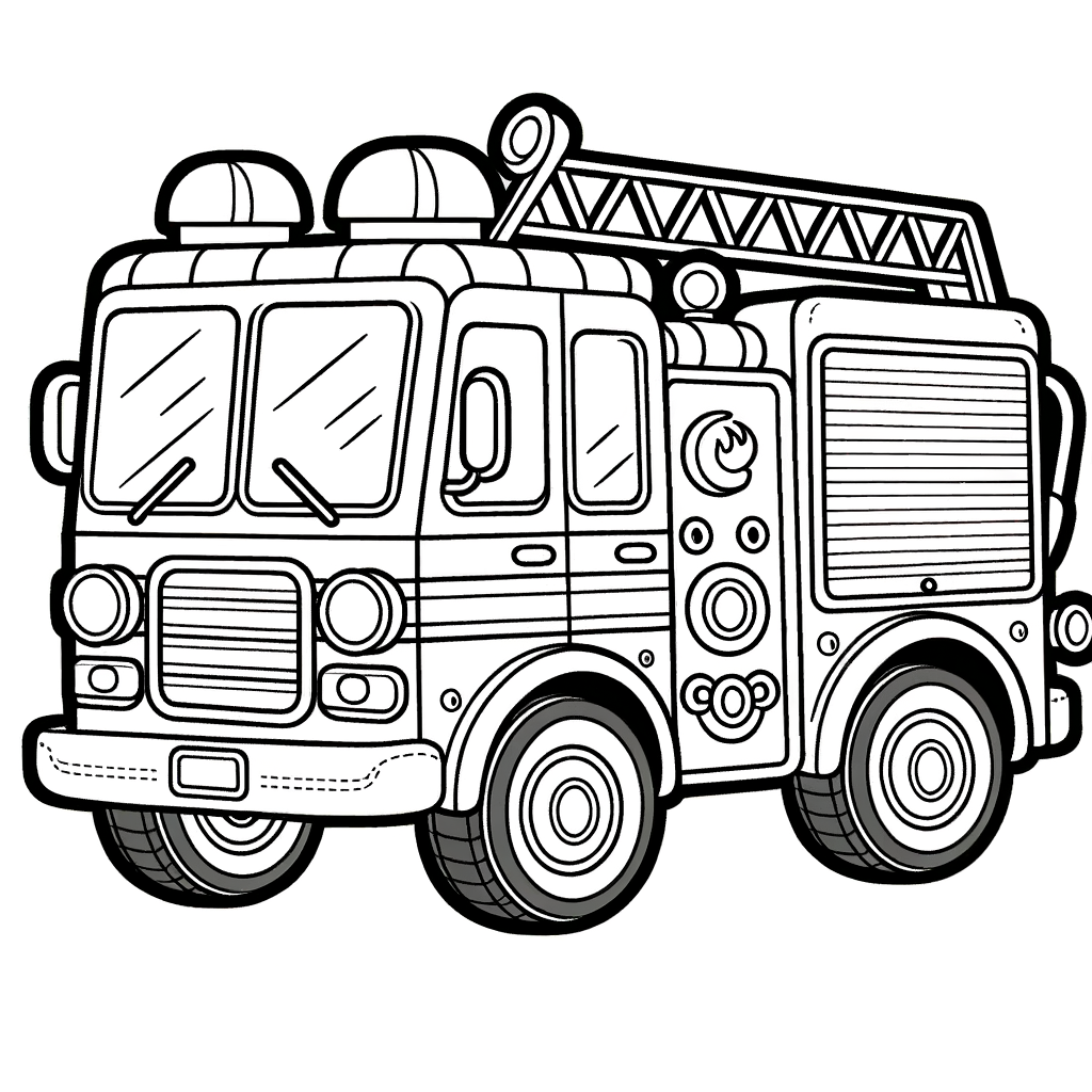 Feuerwehrwagen PDF zum Ausdrucken