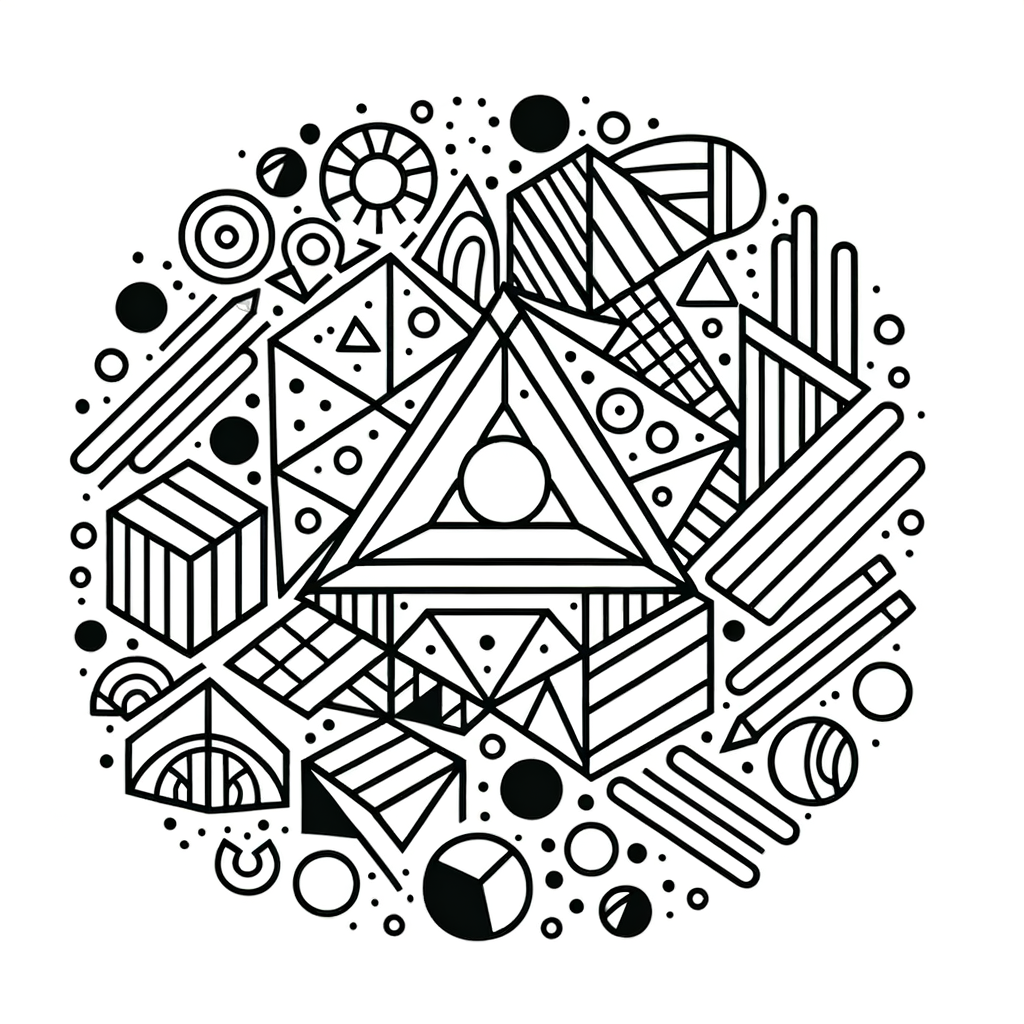Geometrische Form Malvorlage zum Ausdrucken