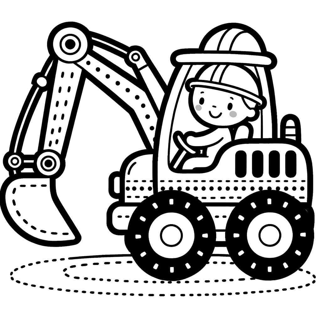 Gratis Ausmalbild Bagger PDF