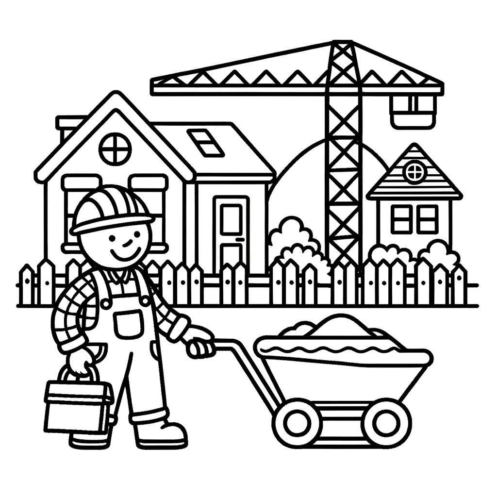 Gratis Ausmalbild Baustelle PDF