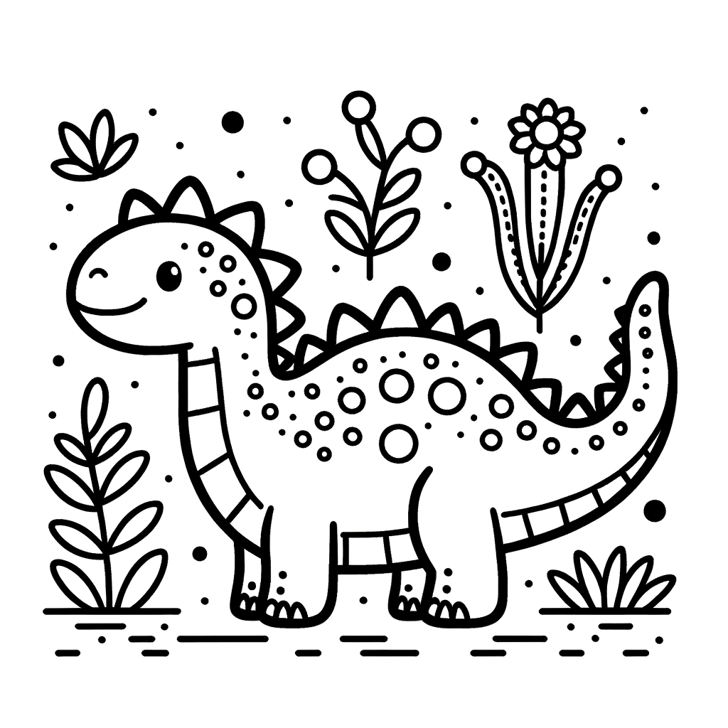 Gratis Ausmalbild Dinosaurier PDF