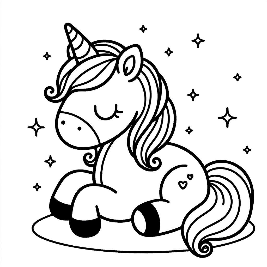 Gratis Ausmalbild Einhorn PDF