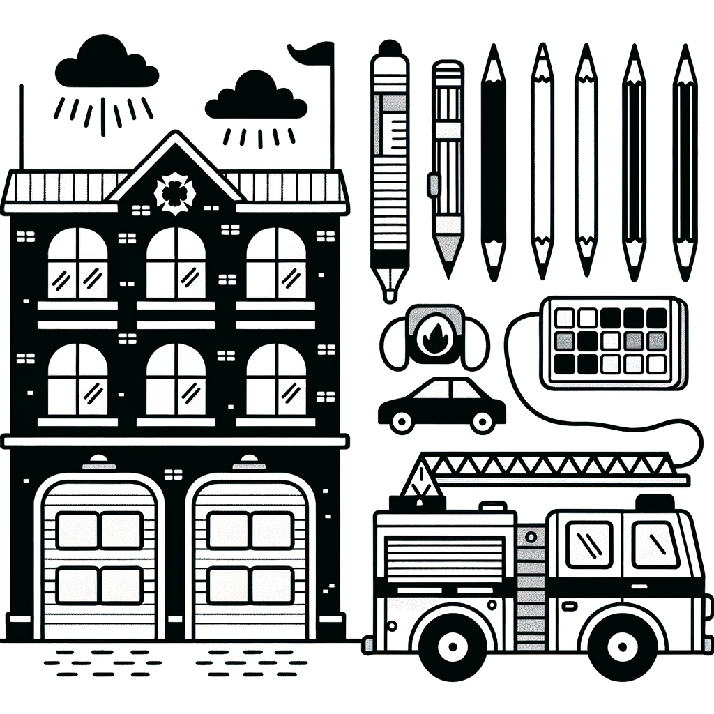 Gratis Ausmalbild Feuerwehr PDF