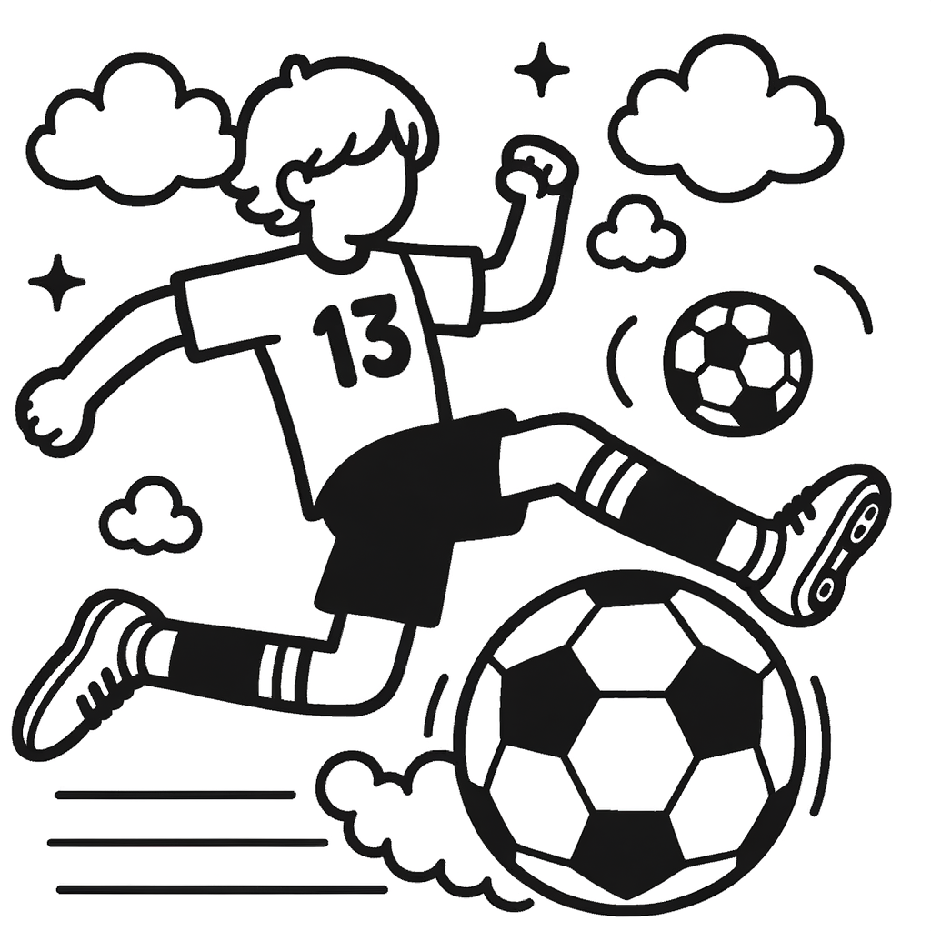 Gratis Ausmalbild Fussball PDF