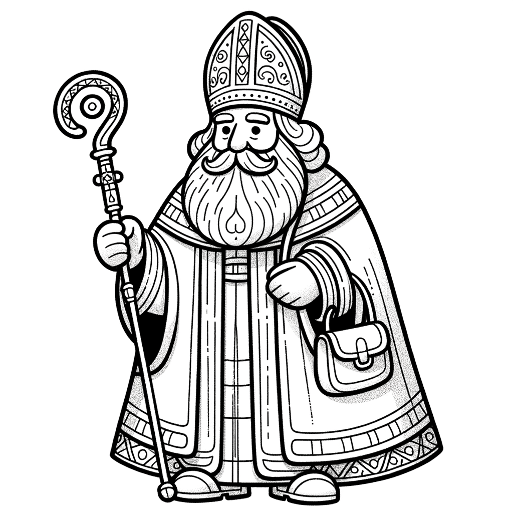 Gratis Ausmalbild Nikolaus PDF