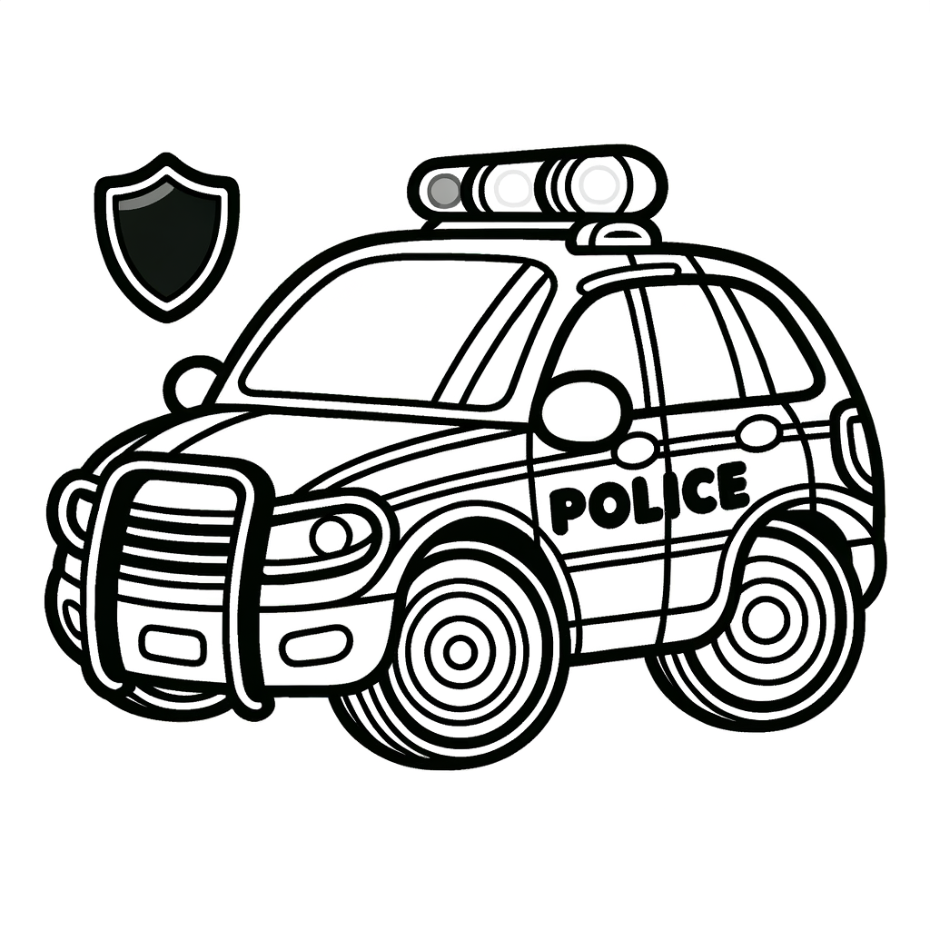 Gratis Ausmalbild Polizeiauto PDF