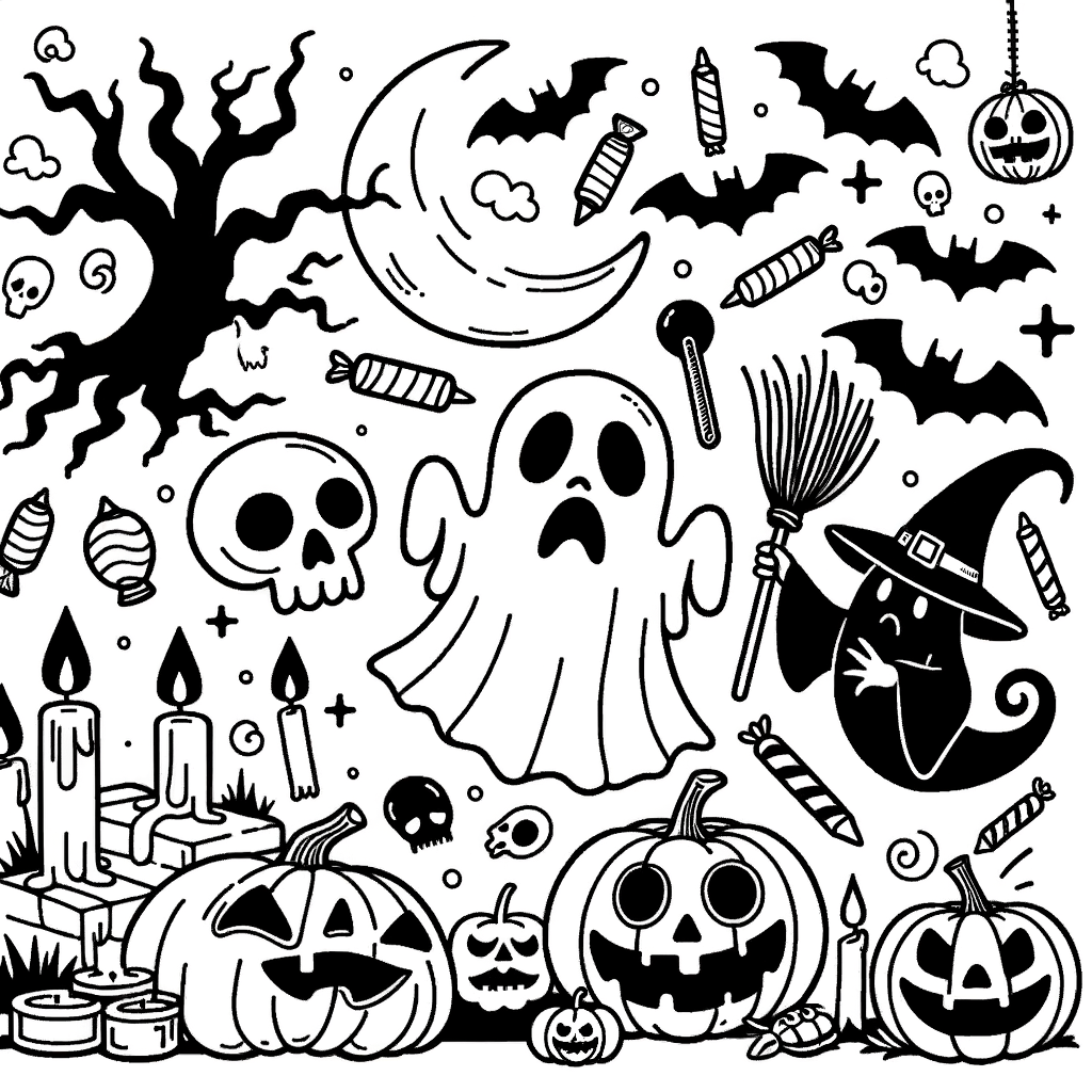 Halloween Ausmalbild zum PDF Download