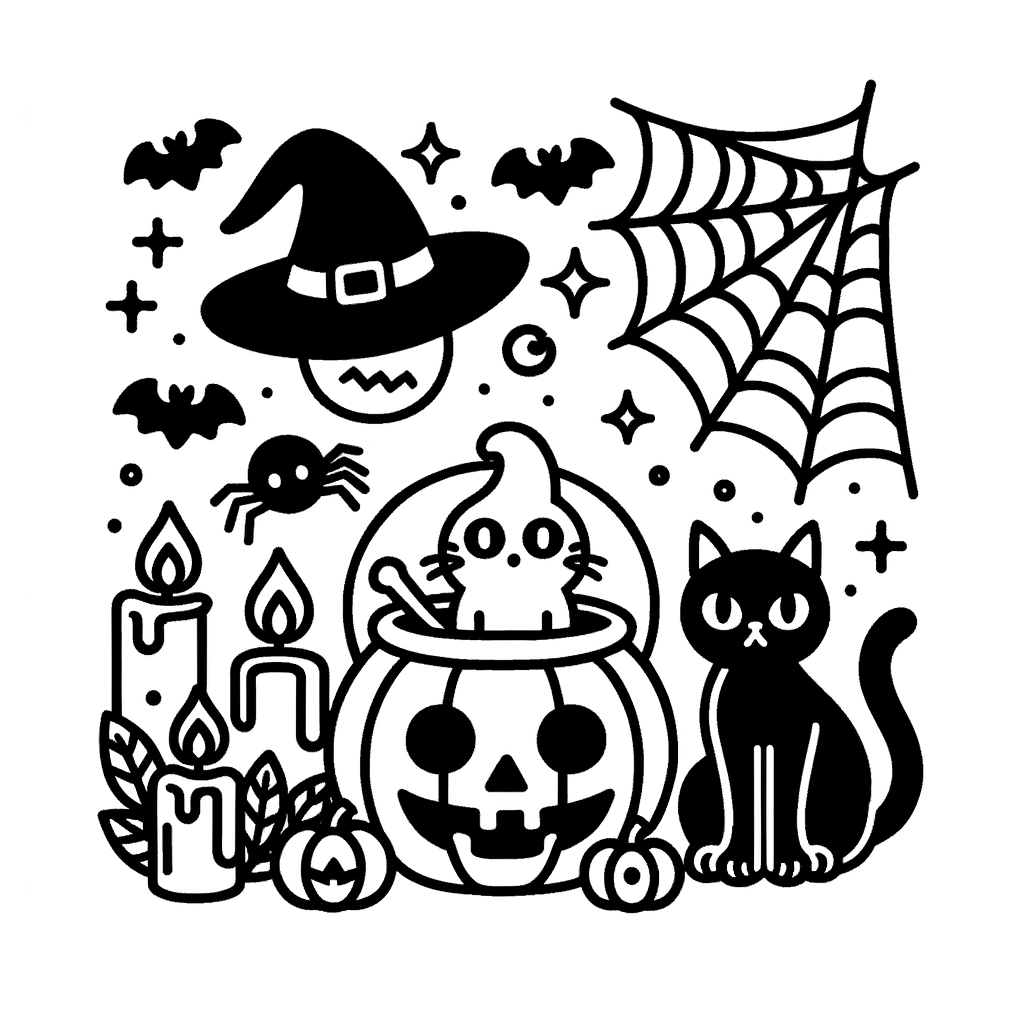 Halloween Malbild kostenlos PDF