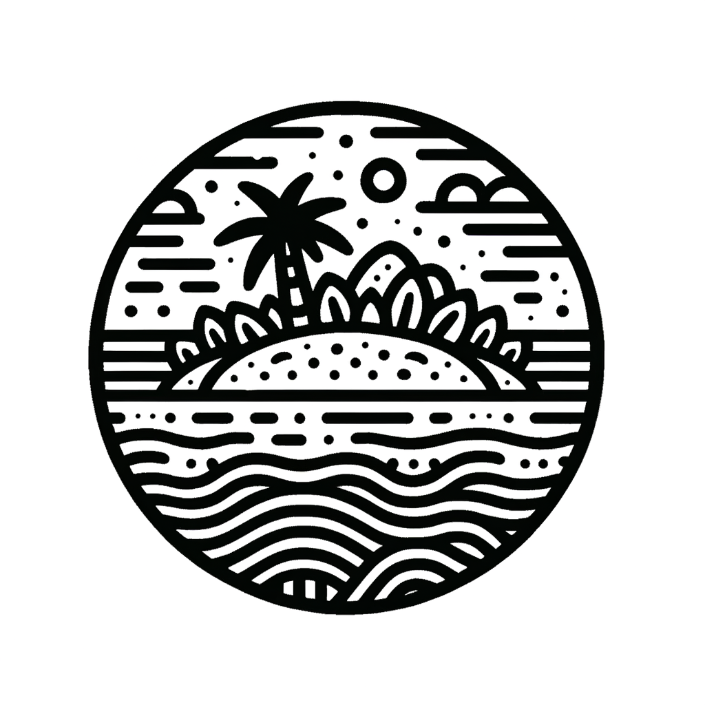 Insel Ausmalbild PDF zum Drucken