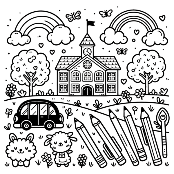 Kindergarten Ausmalbild PDF zum Drucken - Meine-Malvorlage.de