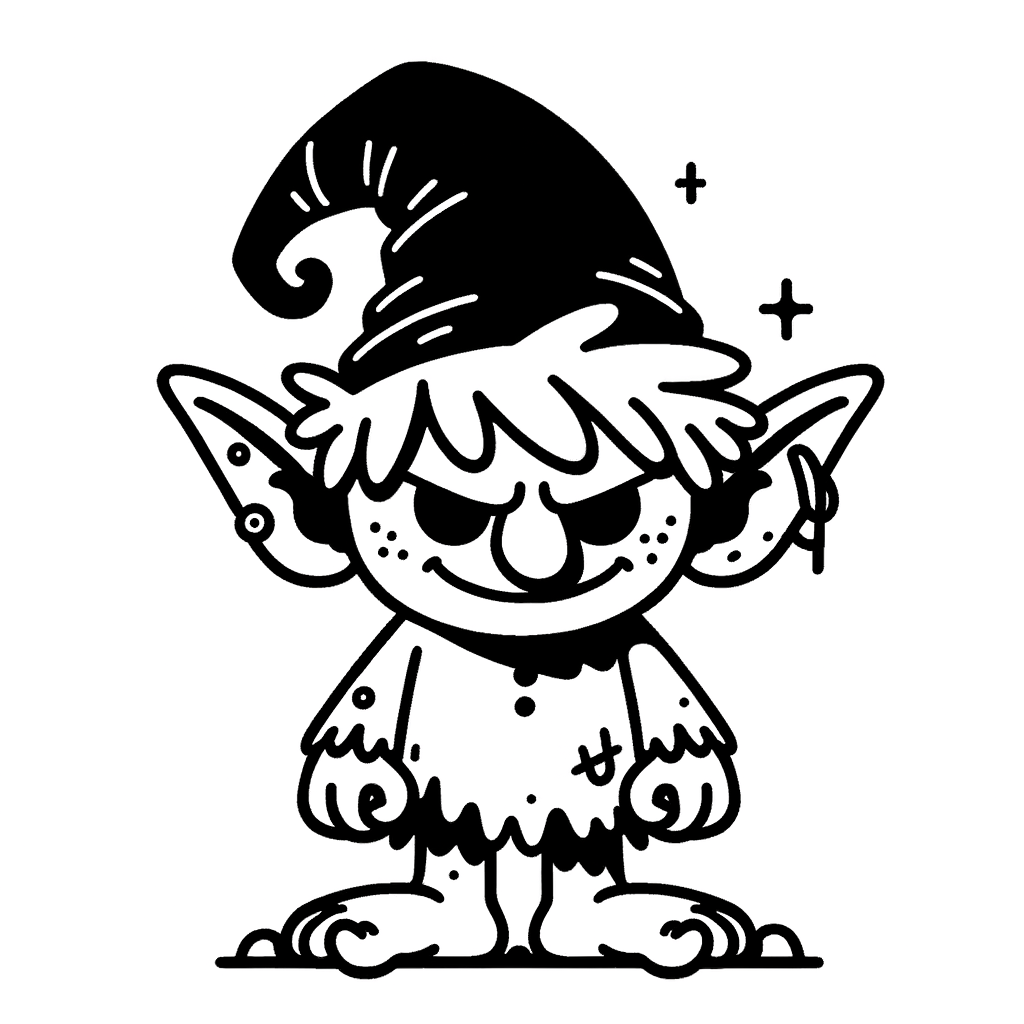 Kobold Ausmalbild zum PDF Download