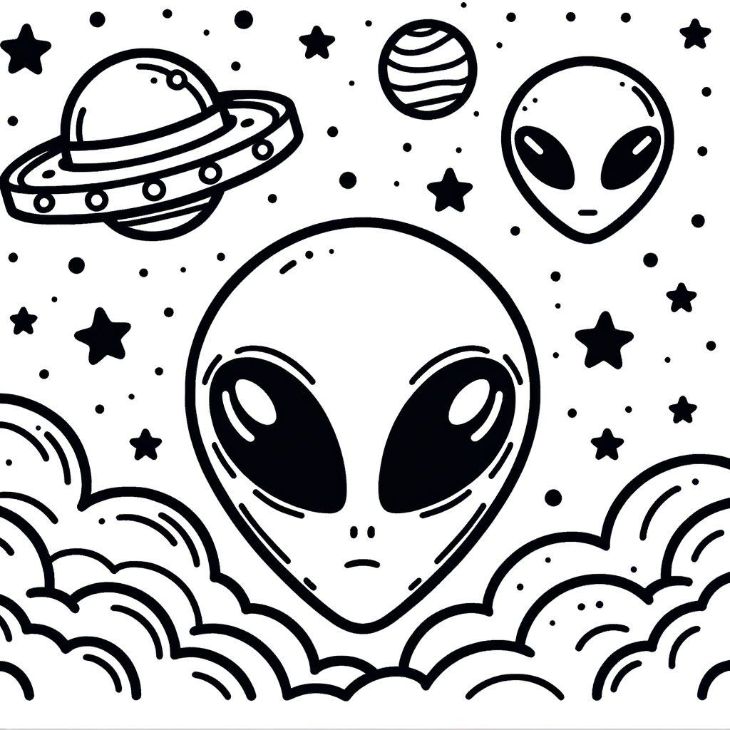 Kostenlose Alien Ausmalbilder PDF