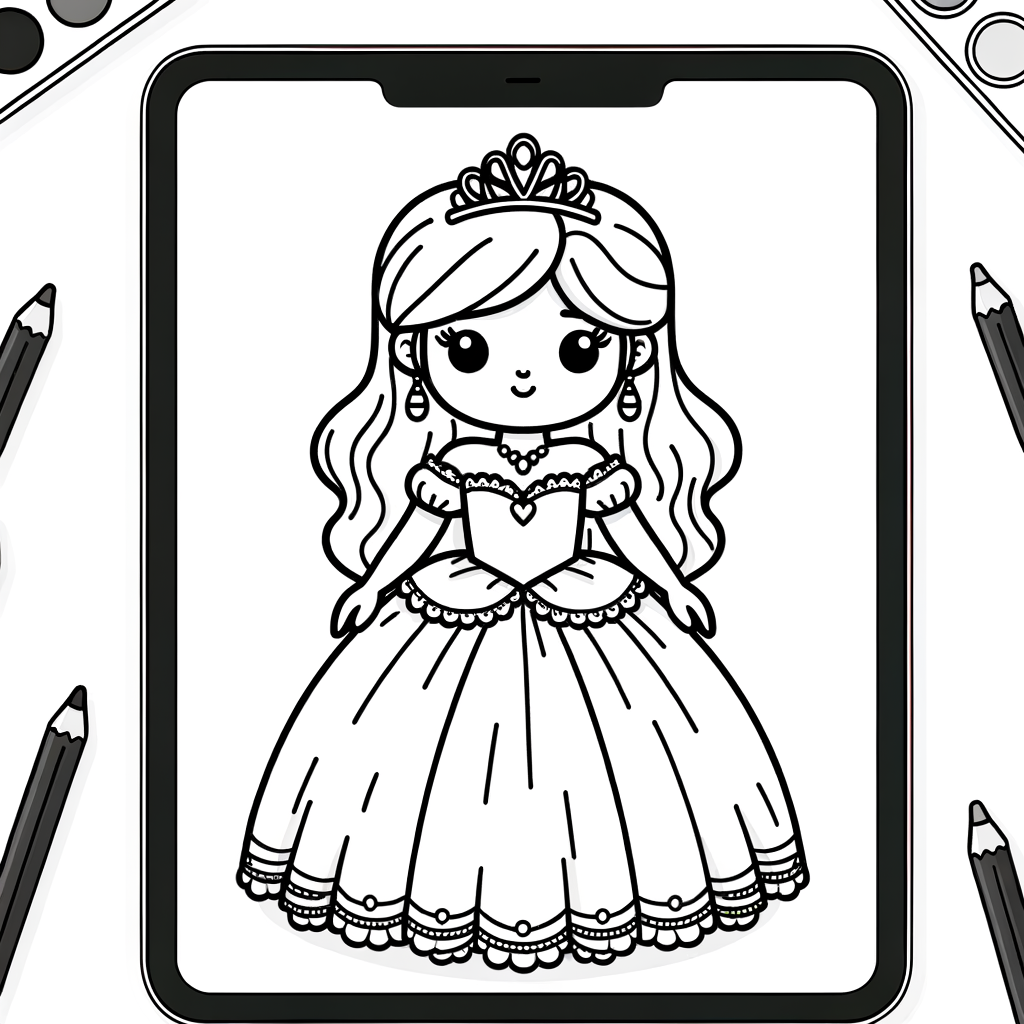 Kostenlose Ausmalbilder zum Ausdrucken Prinzessin kostenlose PDF zum ausdrucken