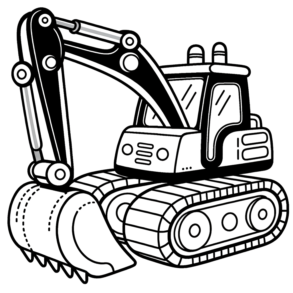 Kostenlose Bagger Ausmalbilder PDF