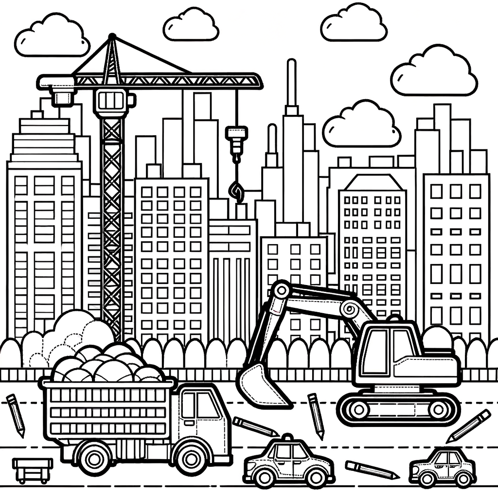 Kostenlose Baustelle Malvorlagen PDF