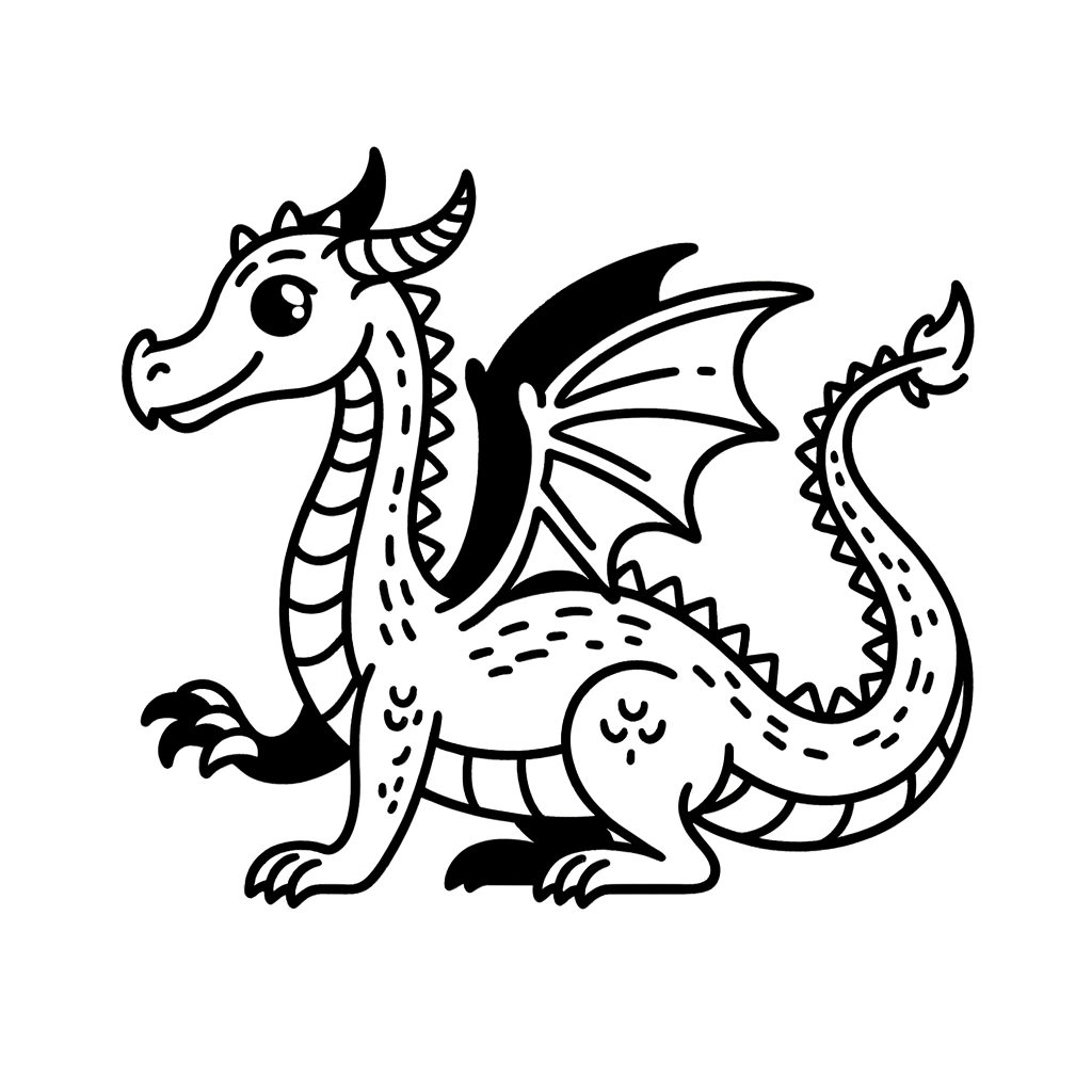 Kostenlose Drache Ausmalbild PDF
