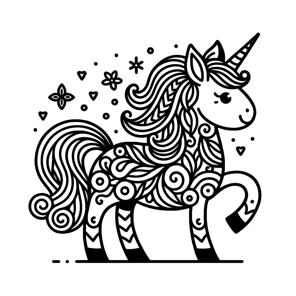 Kostenlose Einhorn Ausmalbild PDF