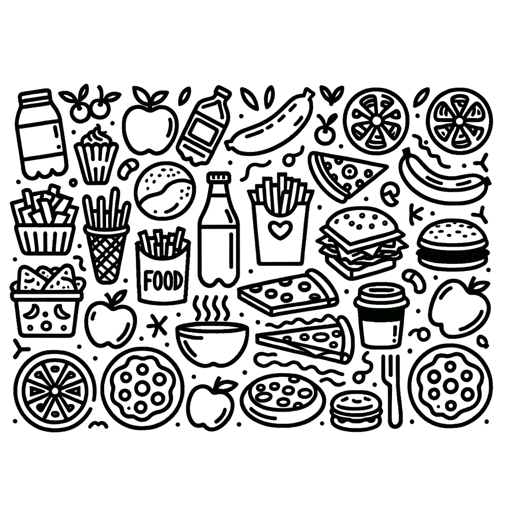 Kostenlose Essen Malvorlagen PDF