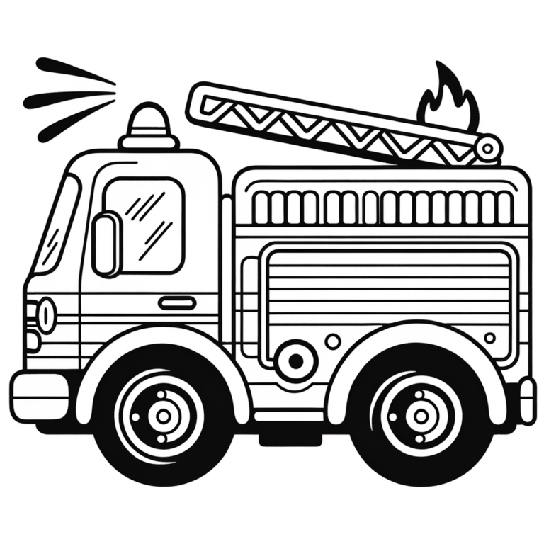 Kostenlose Feuerwehr Ausmalbild PDF - Meine-Malvorlage.de