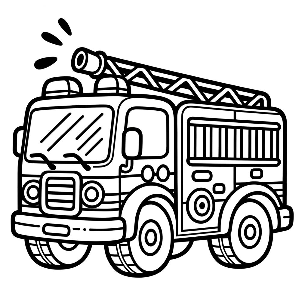 Kostenlose Feuerwehrwagen Ausmalbilder PDF