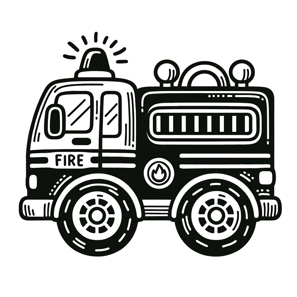 Kostenlose Feuerwehrwagen Druckvorlage PDF