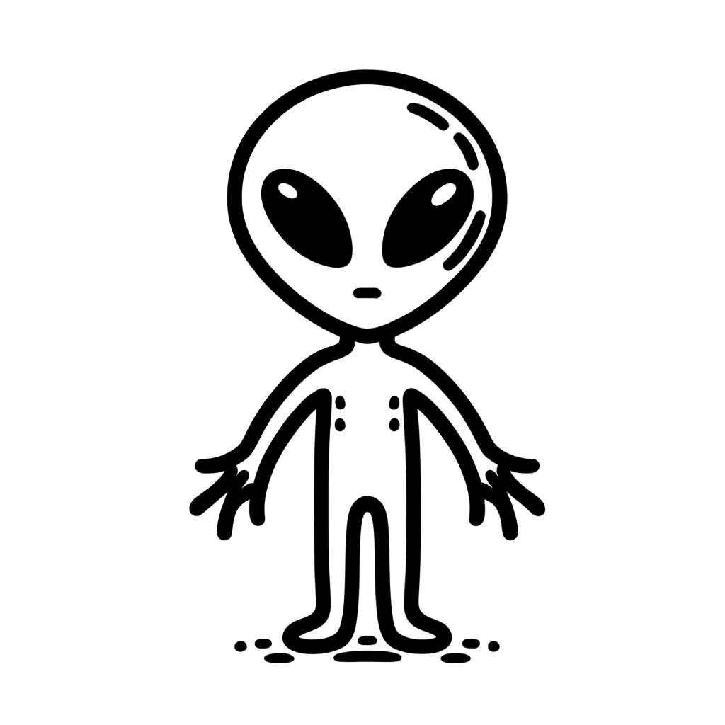 Kostenlose Malvorlage Alien PDF
