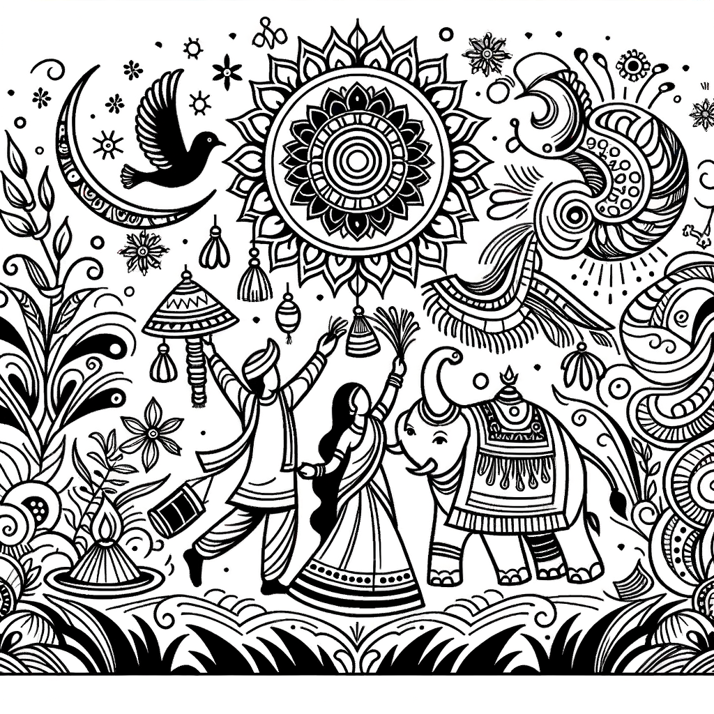 Kostenlose Malvorlage Feste PDF