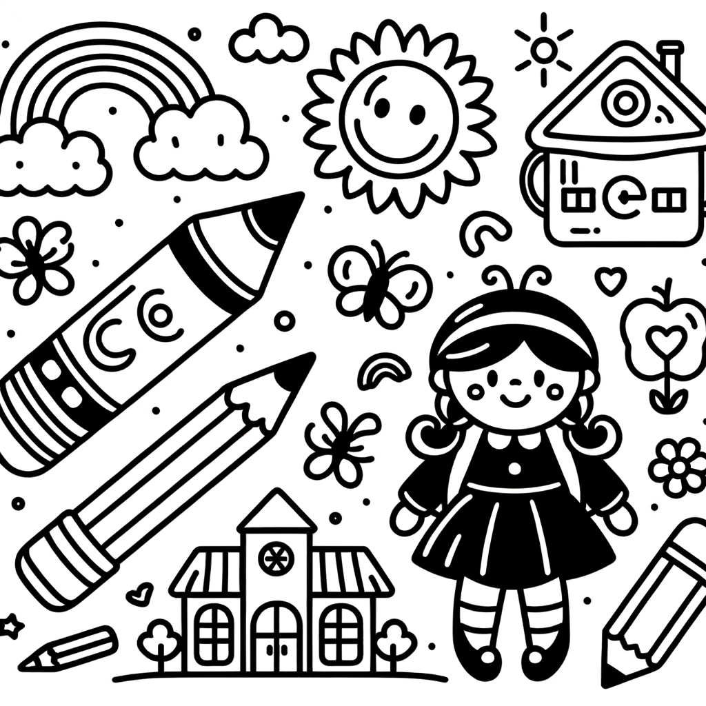 Kostenlose Malvorlage Kindergarten PDF