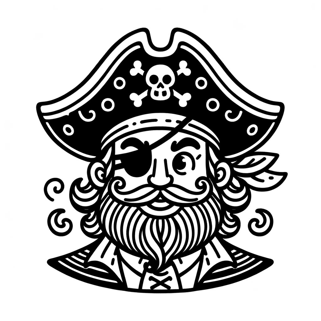 Kostenlose Malvorlage Pirat PDF
