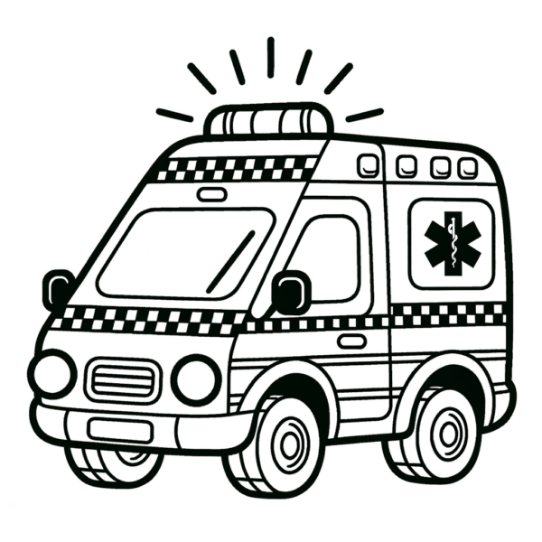  Foto zu Kostenlose Malvorlage Rettungswagen PDF - Meine-Malvorlage.de 