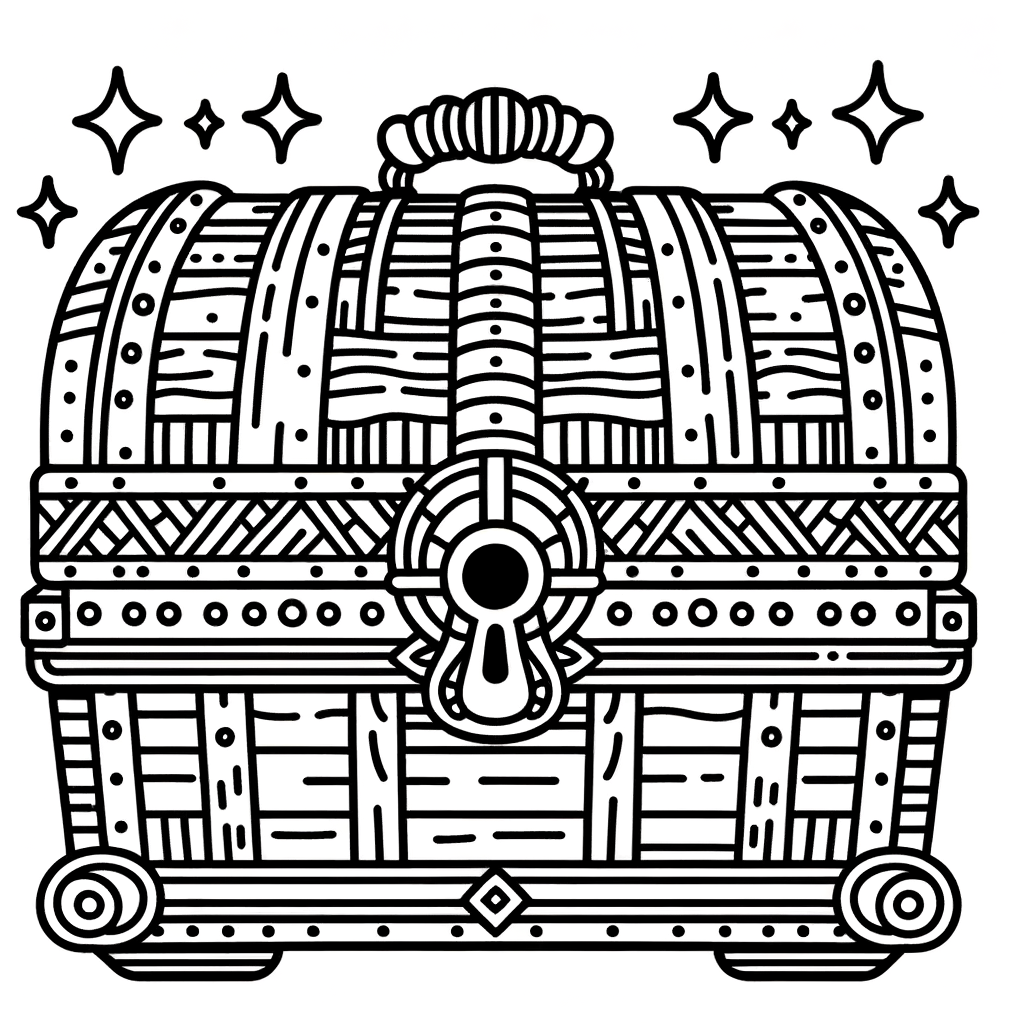 Kostenlose Malvorlage Schatztruhe PDF
