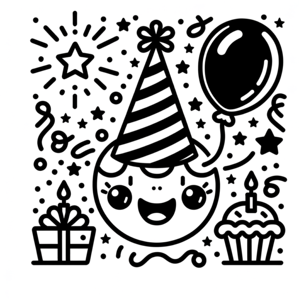  Kostenlose Party Ausmalbild PDF - Meine-Malvorlage.de Motiv 