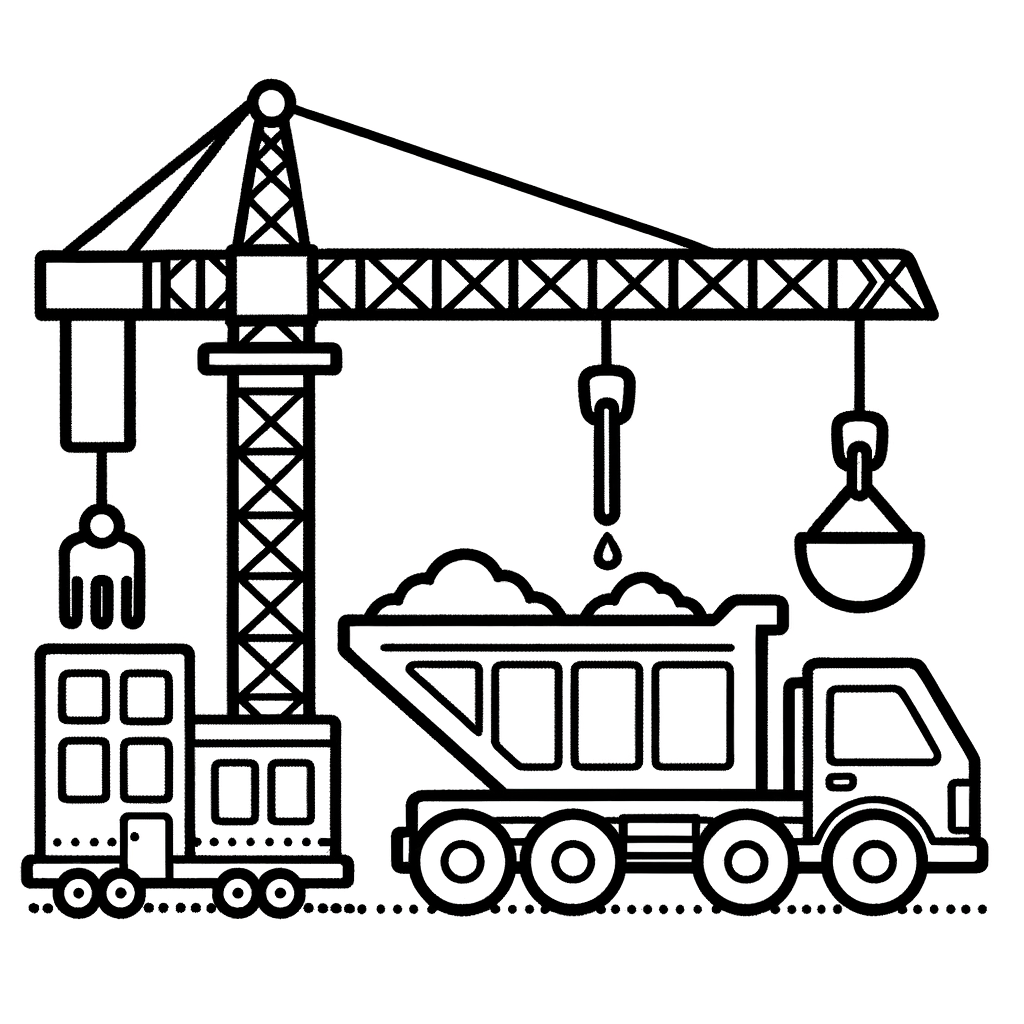 Kostenlose PDF Baustelle Malbild